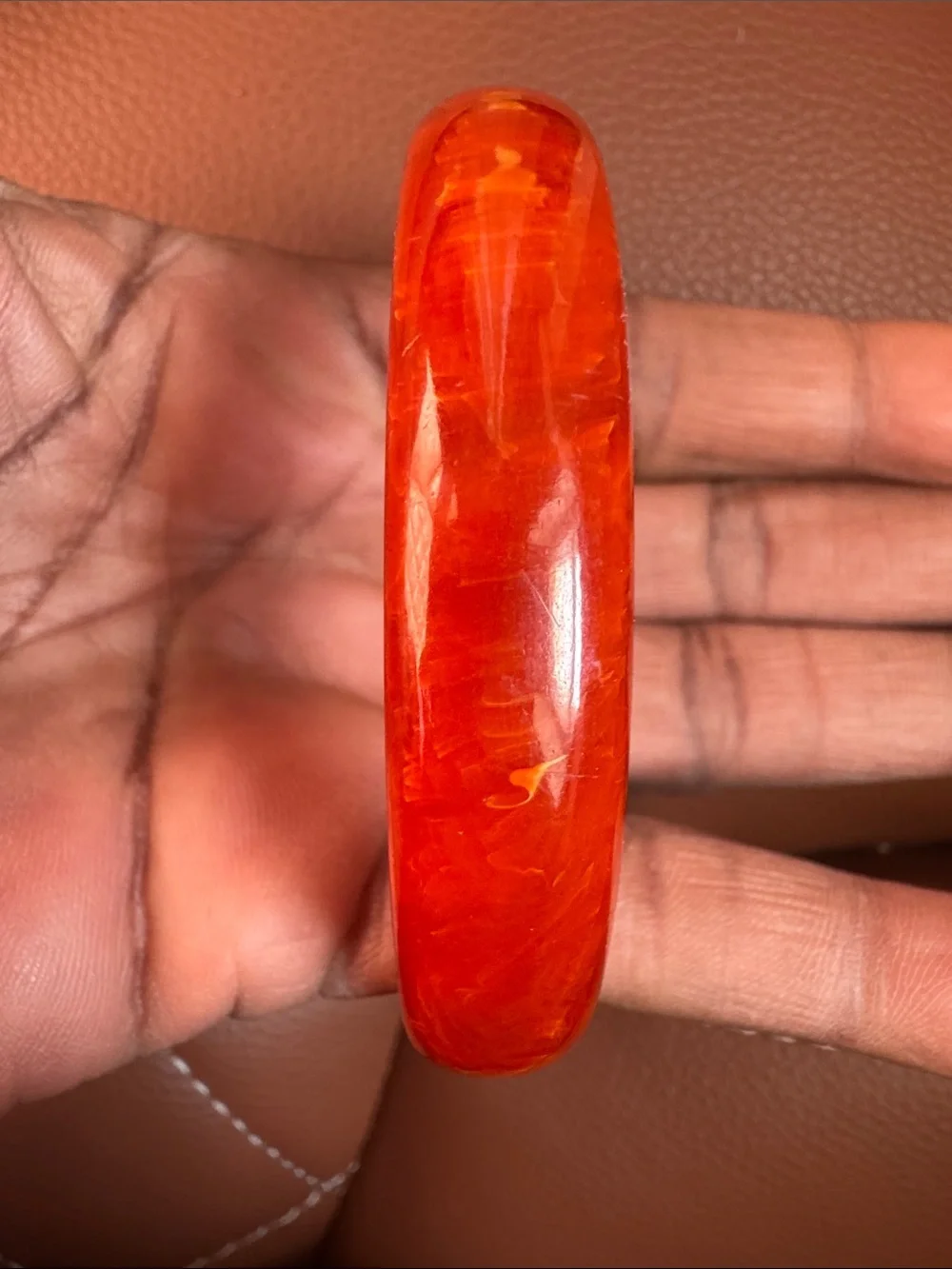 Red Cinnamon Swirl Bakelite Bangle Bracelet